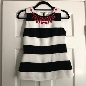 Striped peplum top